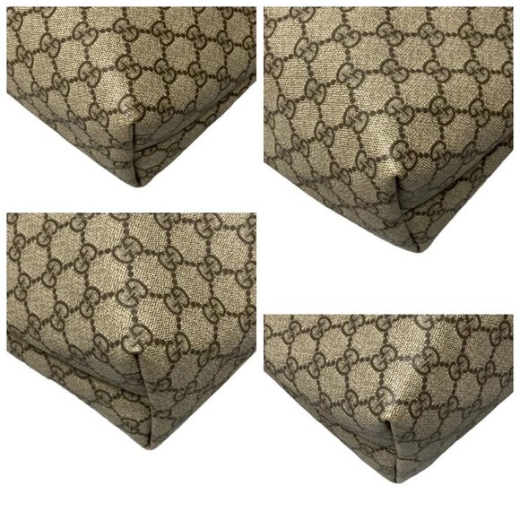 GUCCI GG Plus GG Supreme/Shelly (Web) Gray Beige Dark Brown PVC - 797-061725 - Picture 6 of 14